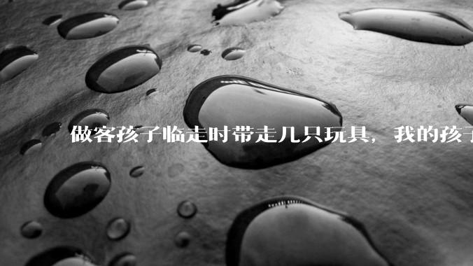 做客孩子临走时带走几只玩具，我的孩子抗拒并一直哭，要怎么开导？